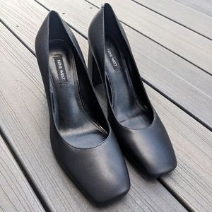 Nine West Square Toe Chunky Block Heels